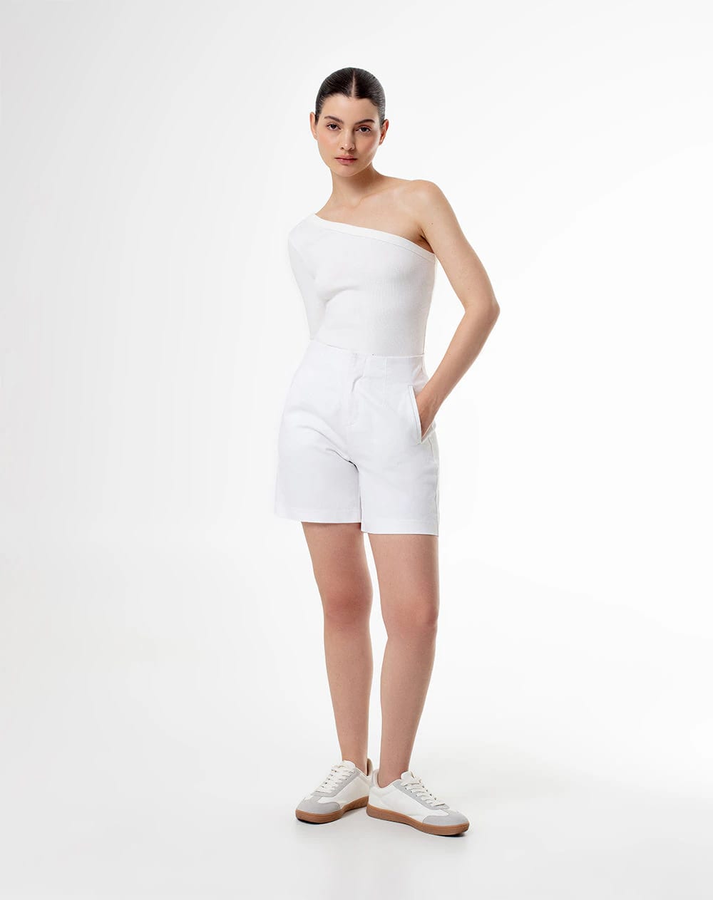 Camibuzo un solo hombro slim blanco mujer - imagen 4