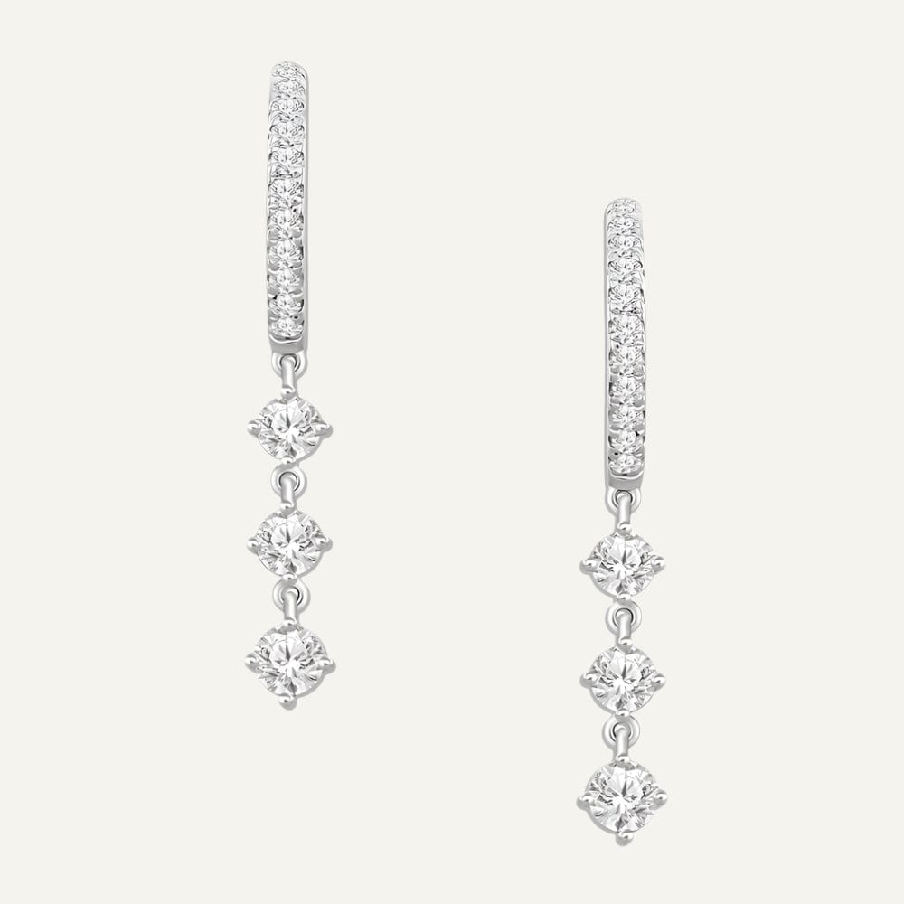 Arete Huggie 3 piedras - imagen 2