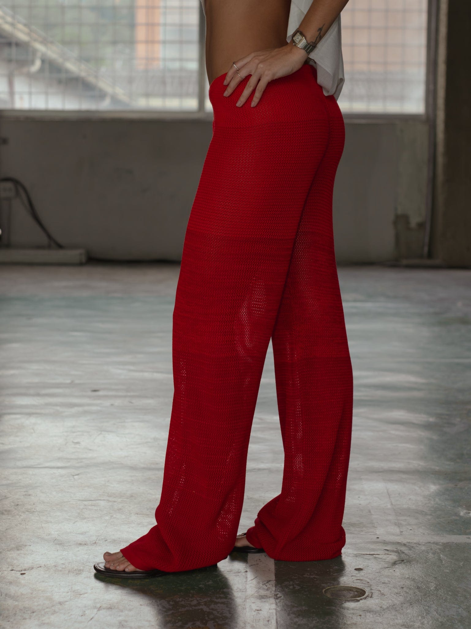 CLASSIC KNIT PANT - ROBUST RED - imagen 4