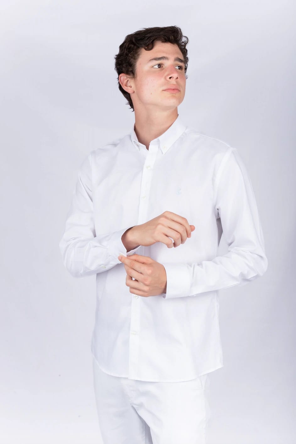 Camisa Oxford Blanca A Azul R - imagen 1
