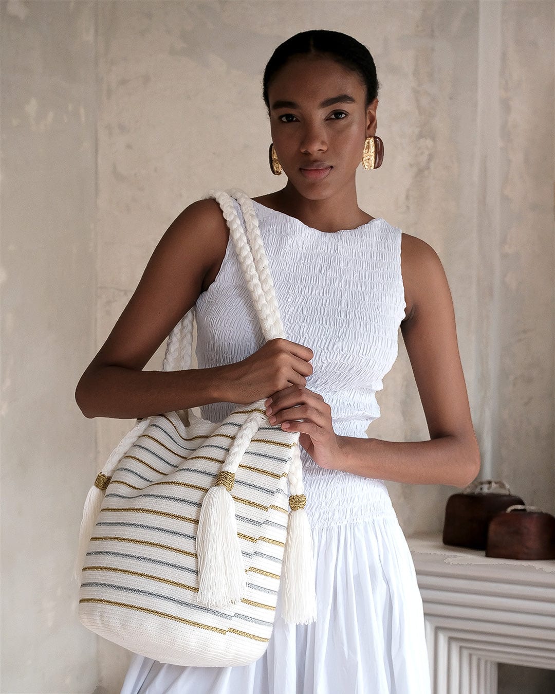 Tote bag  wayuu silver gold - imagen 7