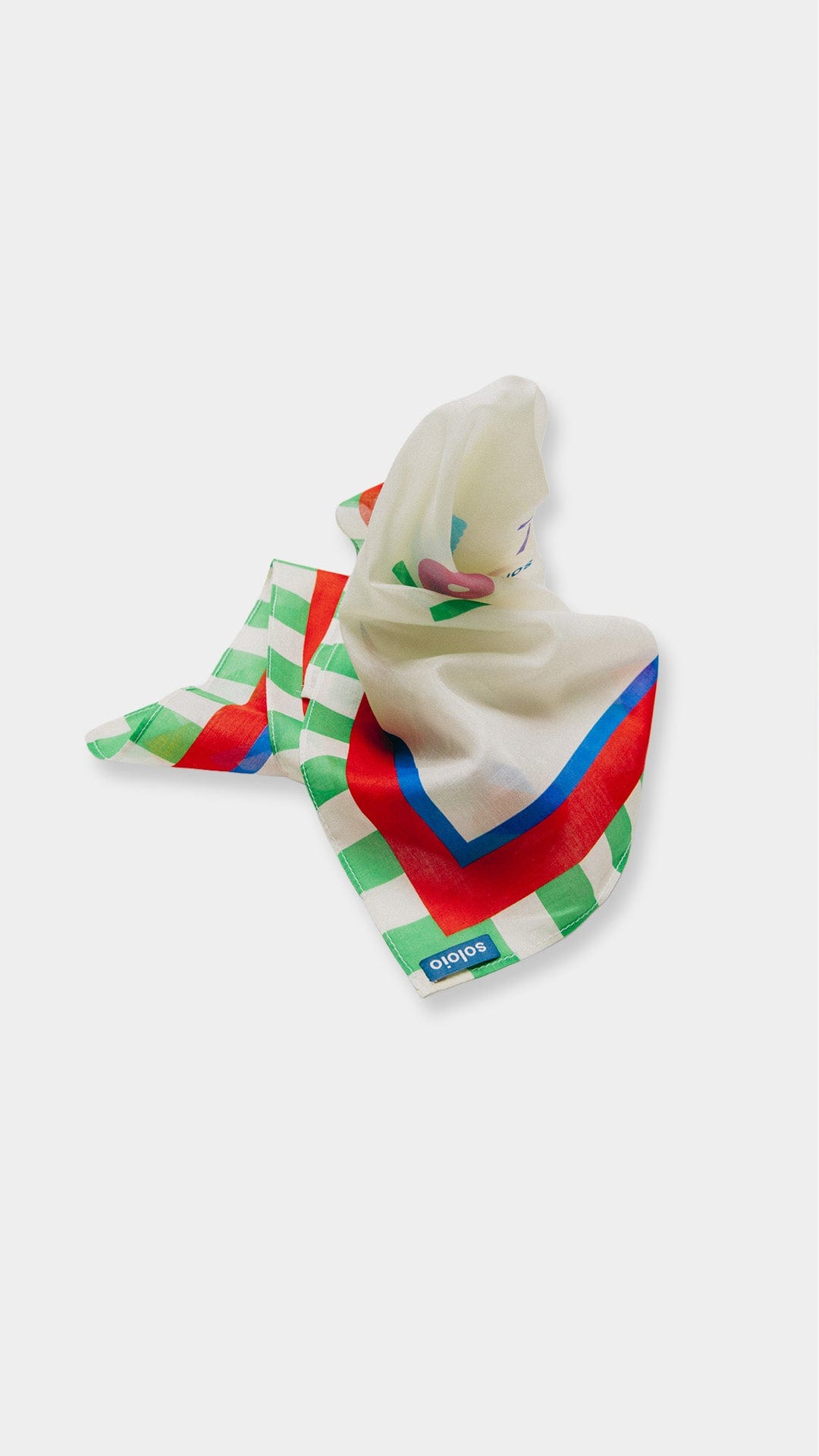 Women's cotton silk green square scarf small "Cool Mom" - imagen 2