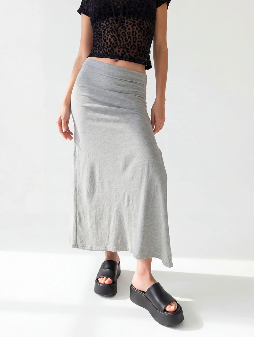 GREY SLIT SKIRT - imagen 3