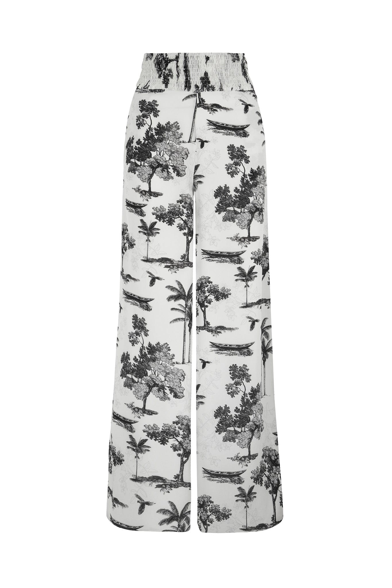 San Cipriano Crepe Chine Pants / Ivory Trees - imagen 1