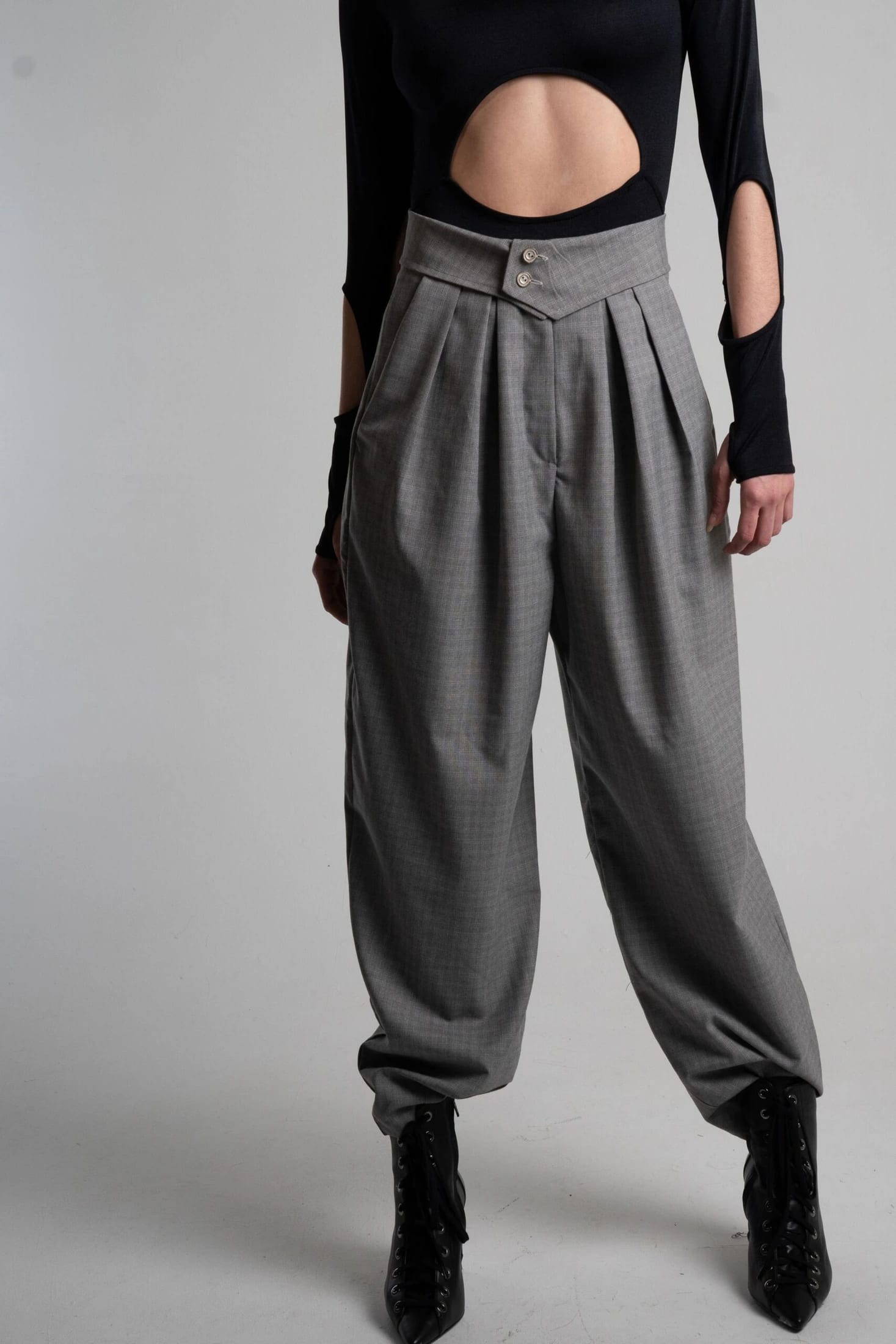 Pantalón Oriental Cuadro Gris - imagen 3