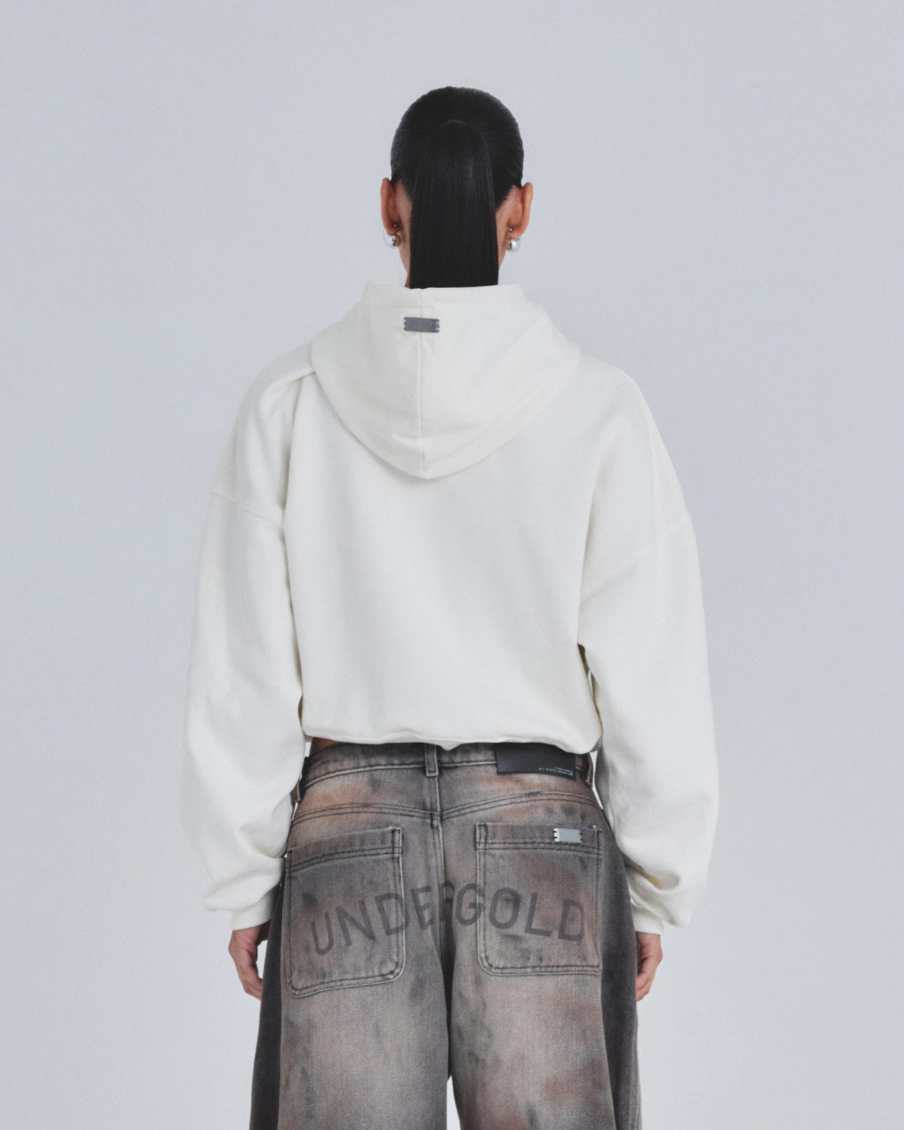 W Holy State Deco Boxy Fit Hoodie White - imagen 7
