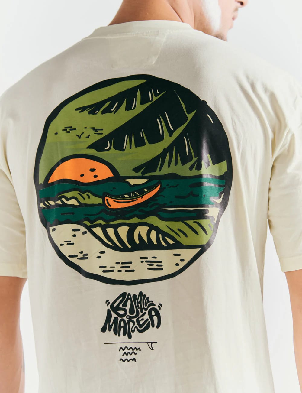 Camiseta Oversize Baja la marea  amarillo pastel Hombre - imagen 4