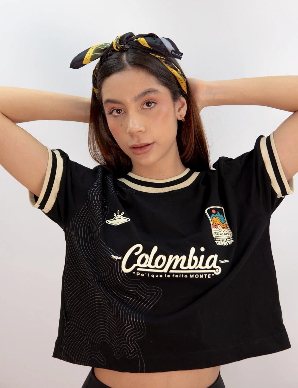 Camiseta Oversized Colombia negro Mujer - imagen 5