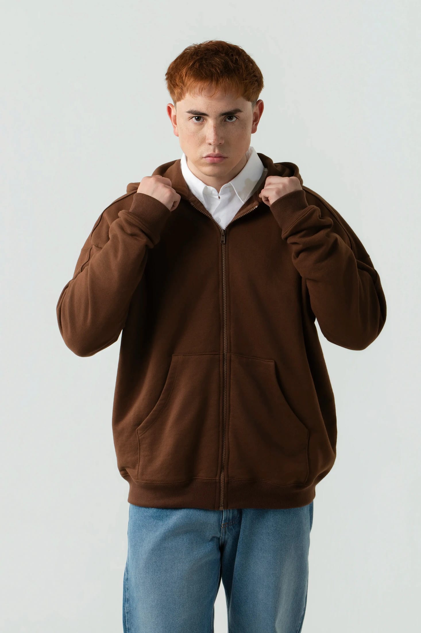 BUZO ABIERTO COLOR SHAVED CHOCOLATE - imagen 2