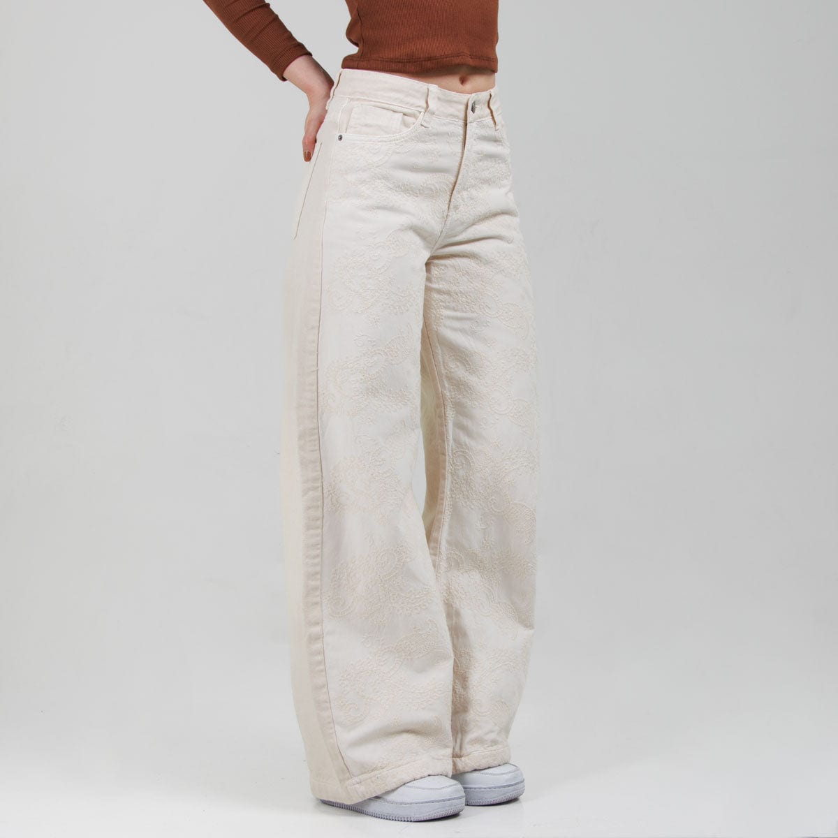 Jean Wide Leg Marfil Ax-3070 Rigido - imagen 3