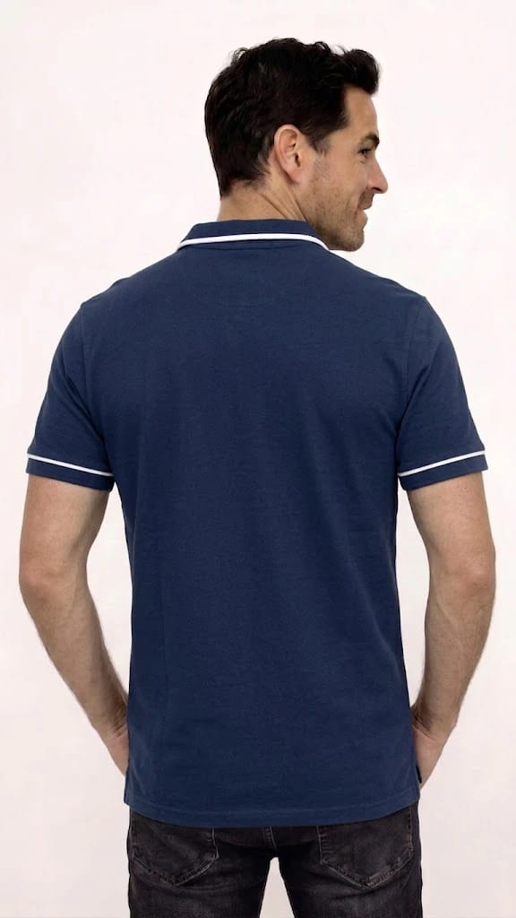 POLO MANGA CON VIVOS EN CONTRASTE PARA HOMBRE - imagen 2