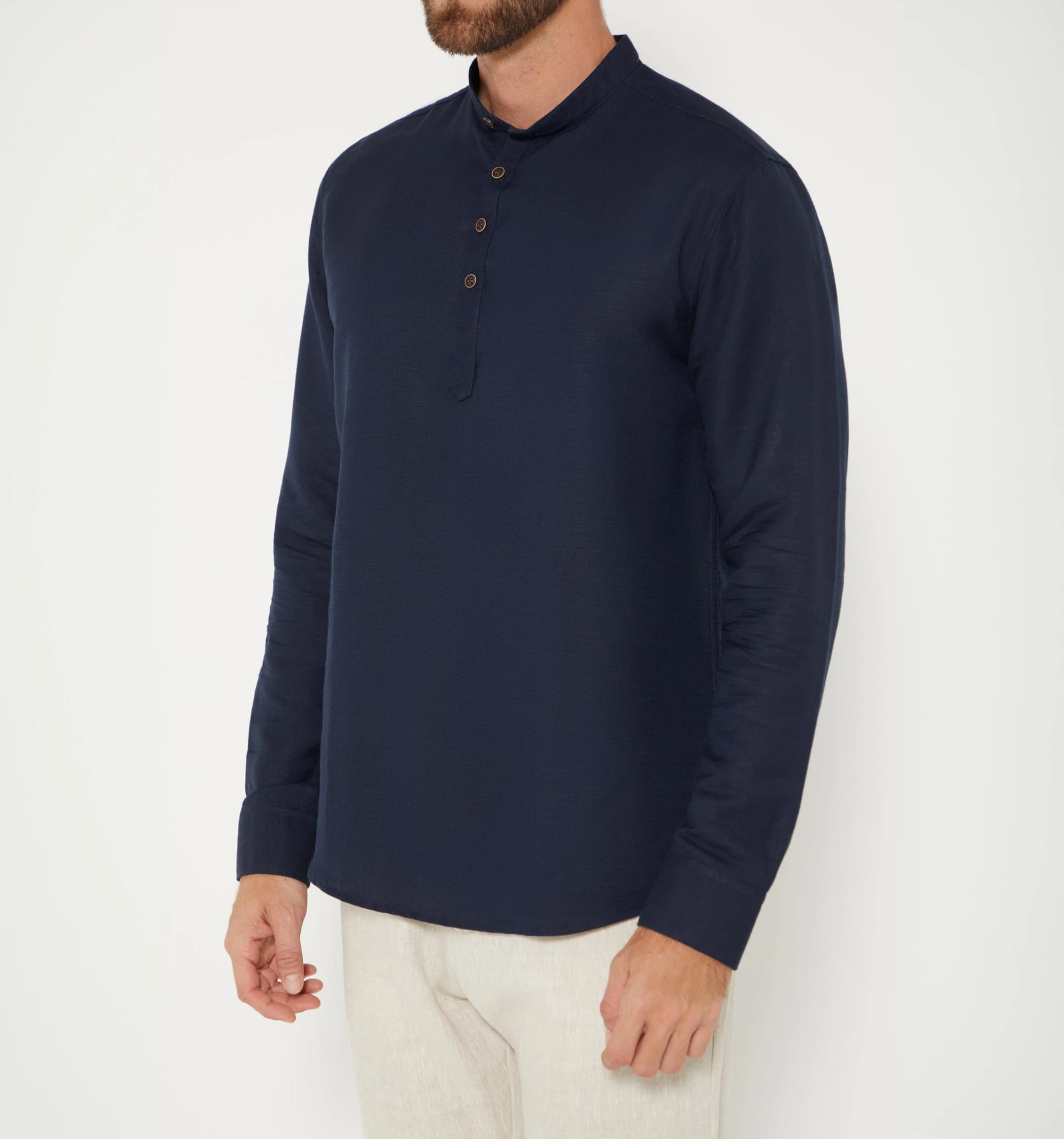 Camisa lino para hombre cuello nerú - imagen 8