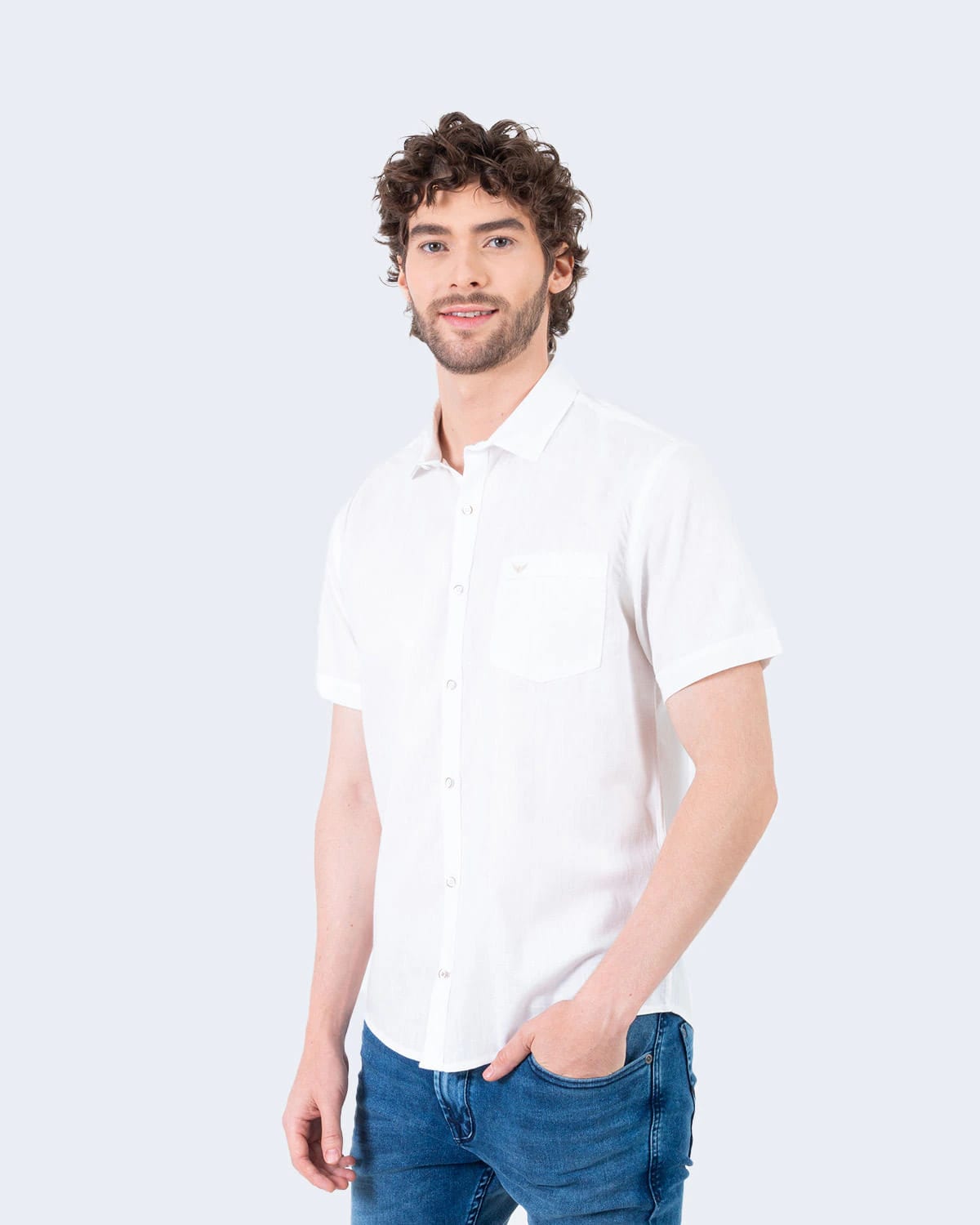 Camisa blanca manga corta para hombre - imagen 50
