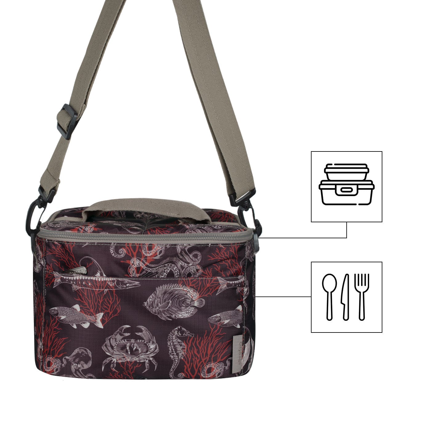 Lonchera Clasica Ultra Citybags Estampado Coral - imagen 3
