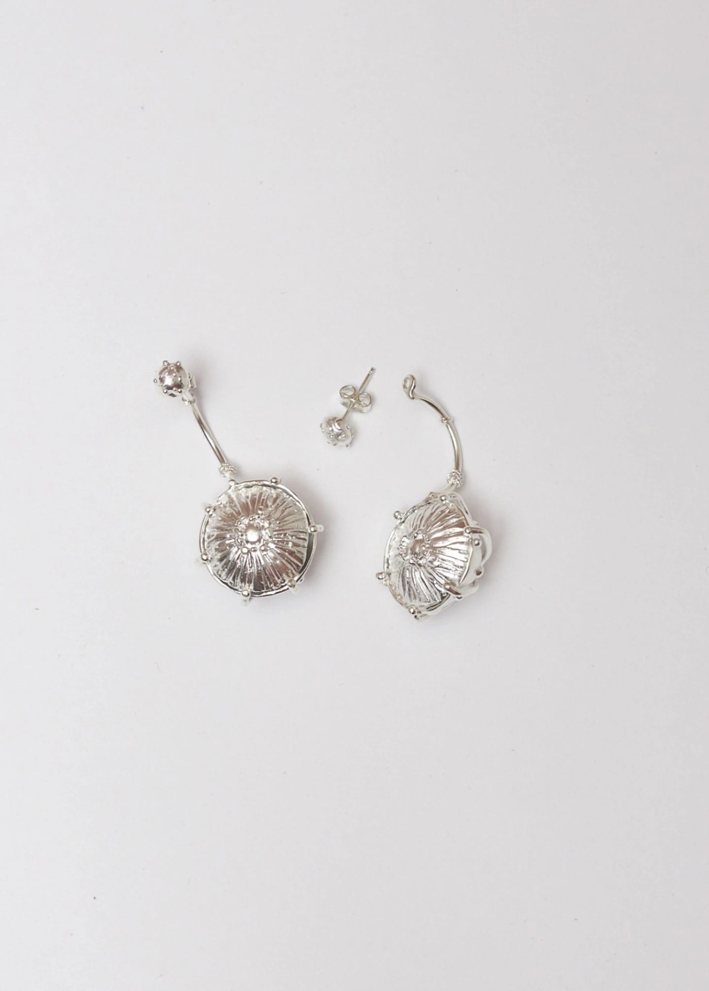 Aretes maxi sombrerito plata - imagen 1