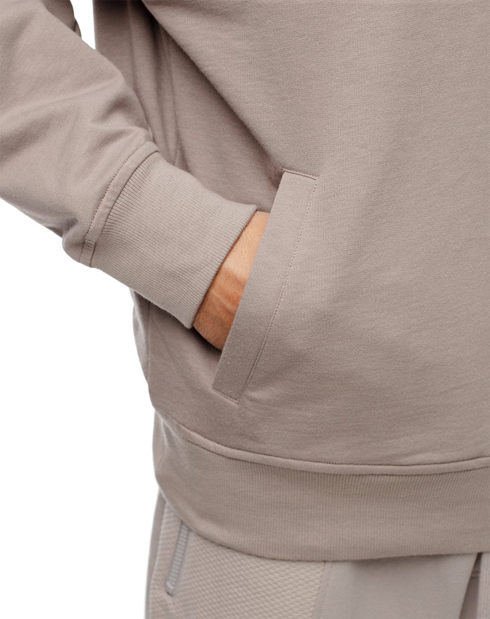 Buzo relax tipo hoddie algodón taupe hombre - imagen 4