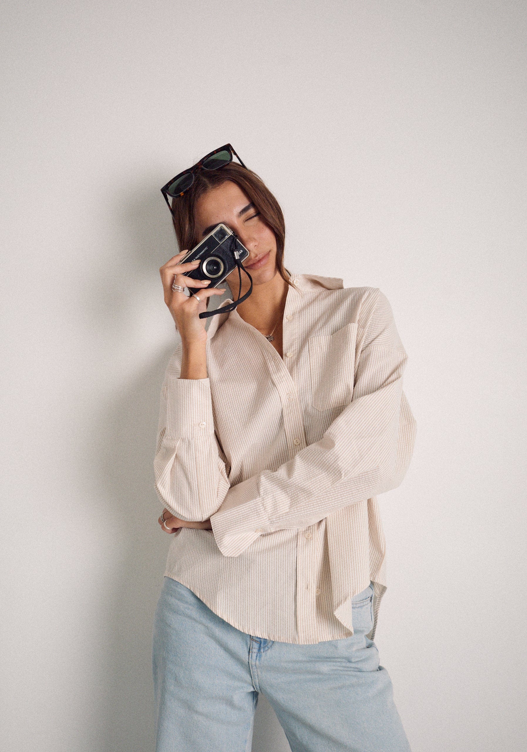 Camisa M Antonella Rayas Marfil - Beige - imagen 3