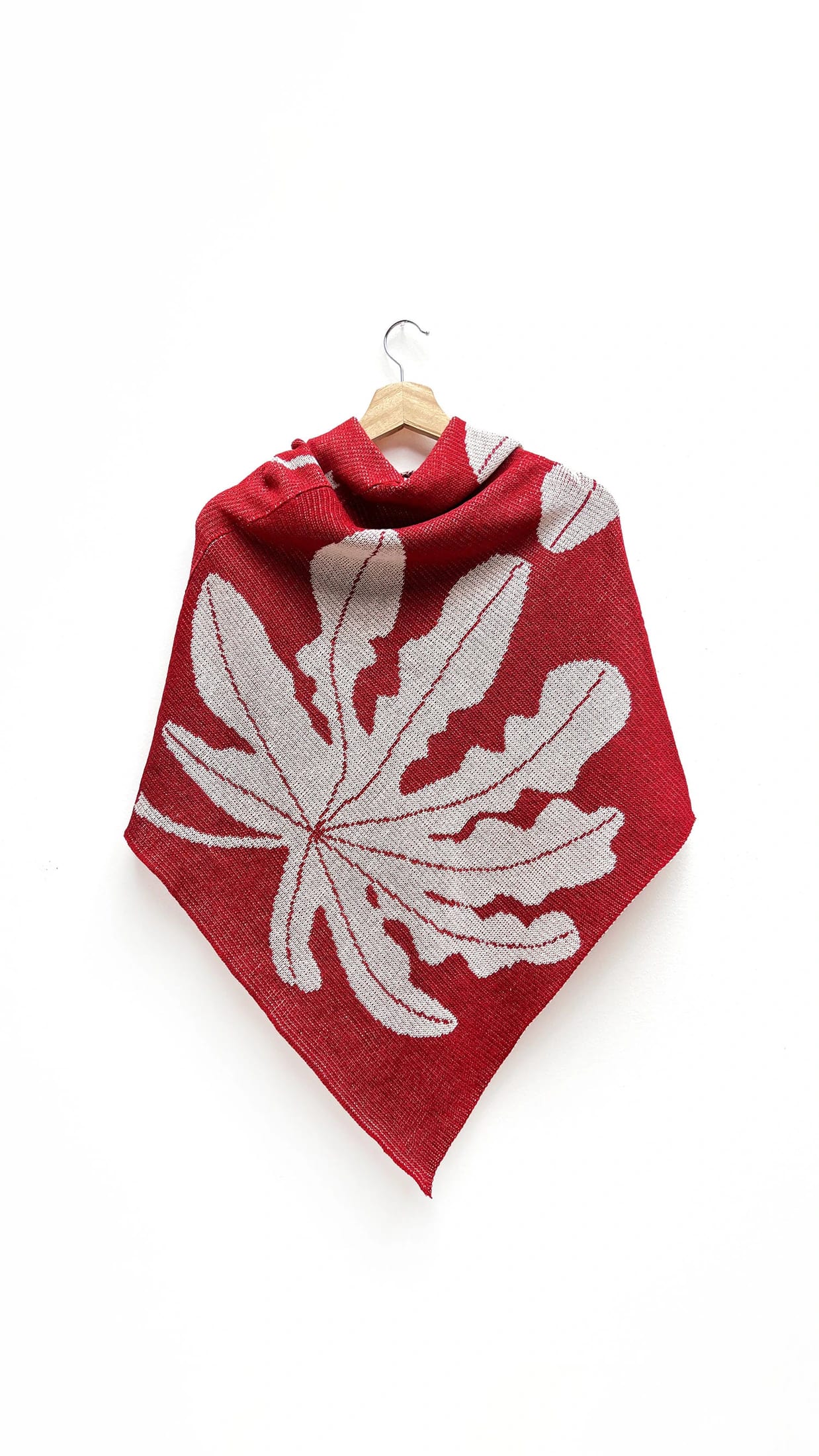 Poncho Yarumo - rojo y crudo - imagen 1