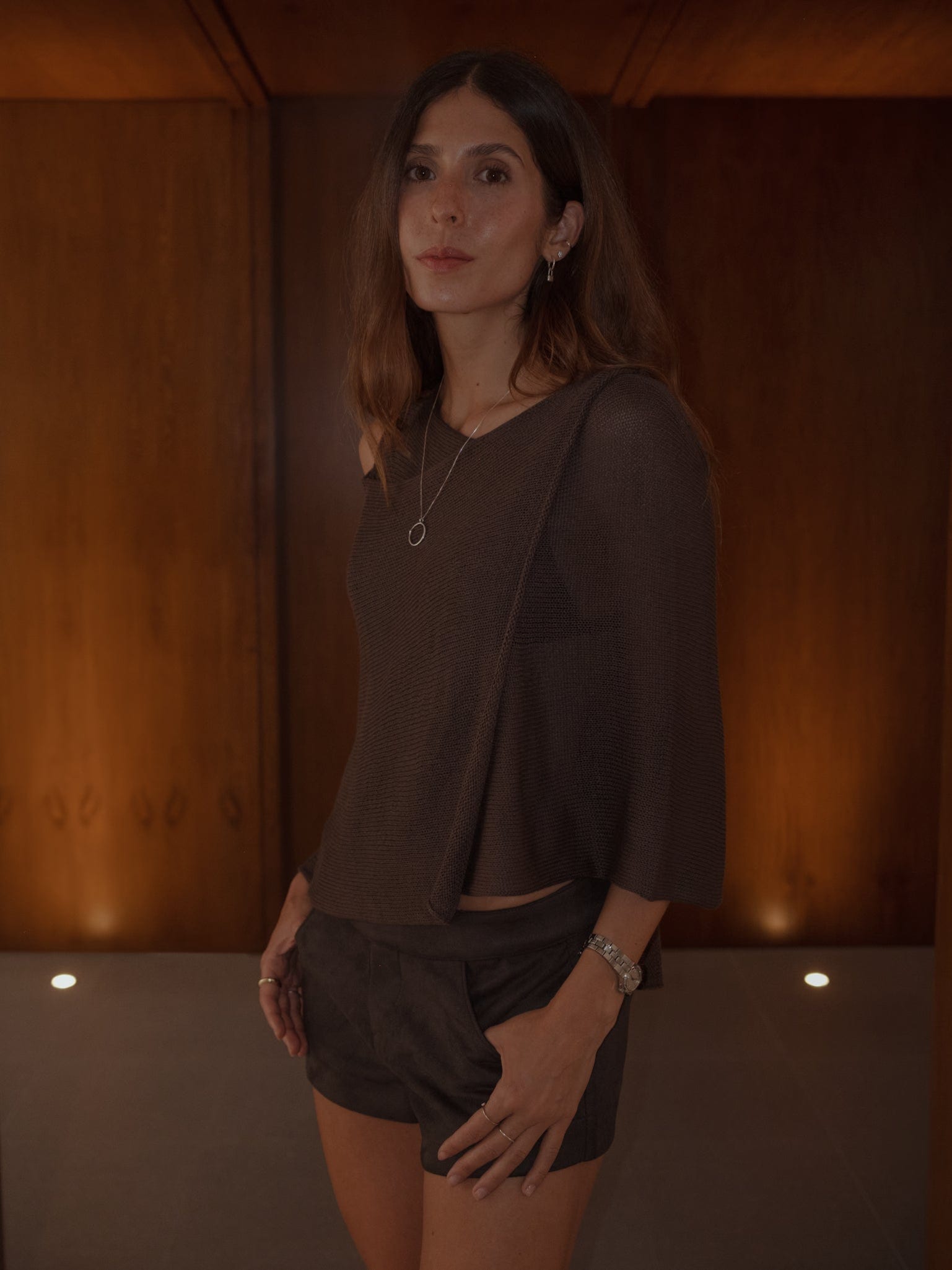 KNIT PONCHO - ESPRESSO - imagen 3