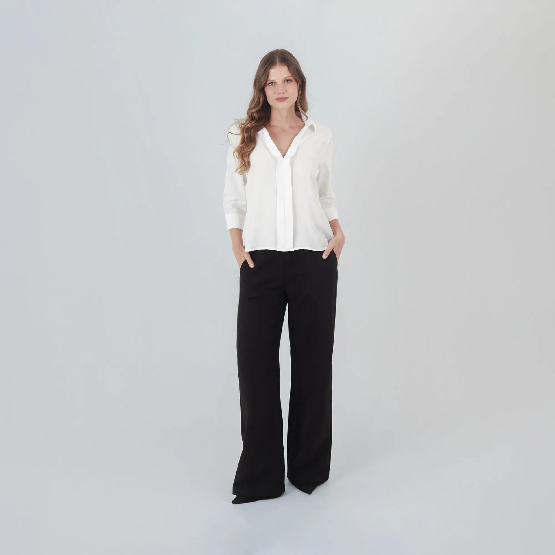 Blusa Cuello Camisero Manga 3/Cuartos - imagen 4