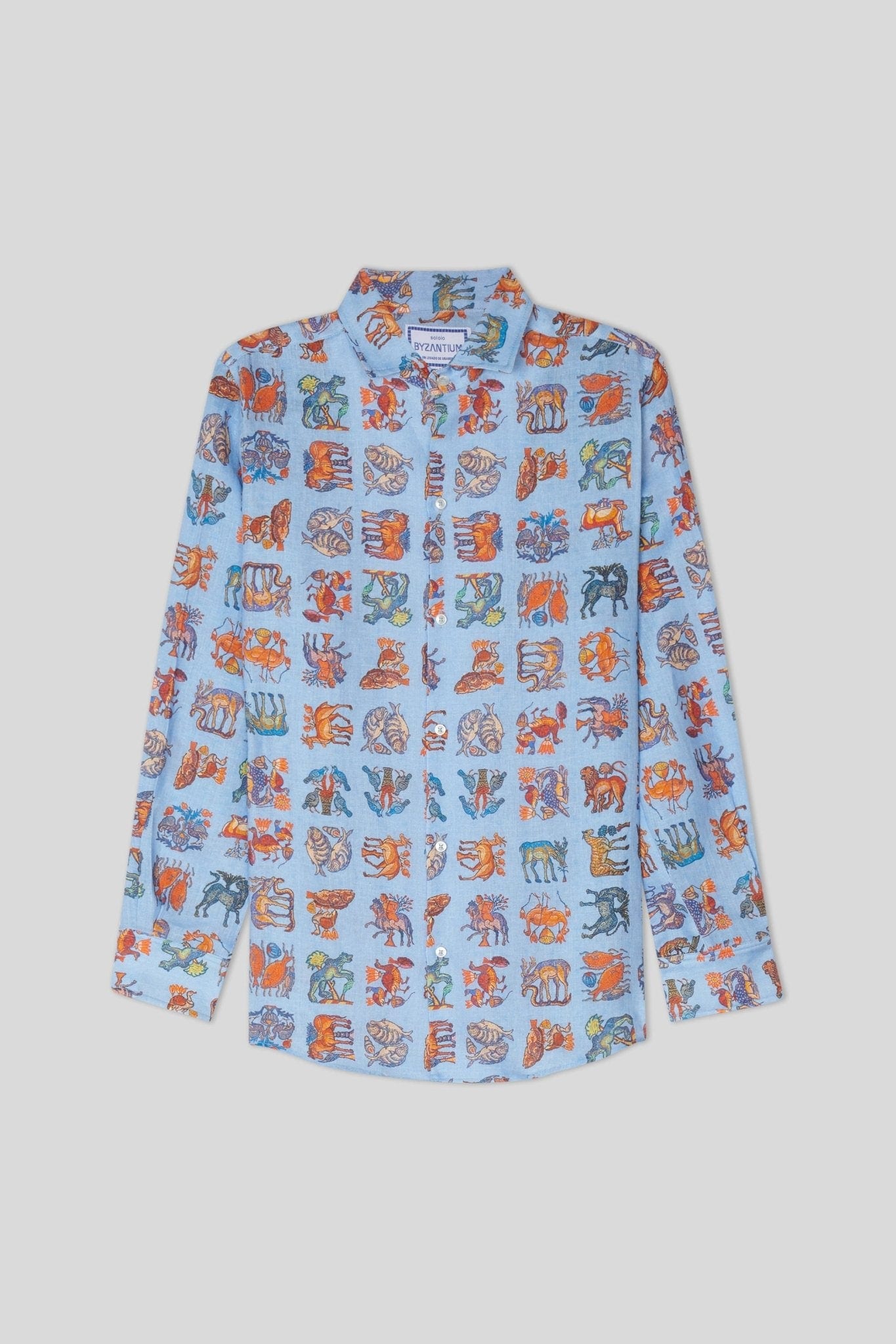 Men's justiniano linen shirt sky blue - imagen 1