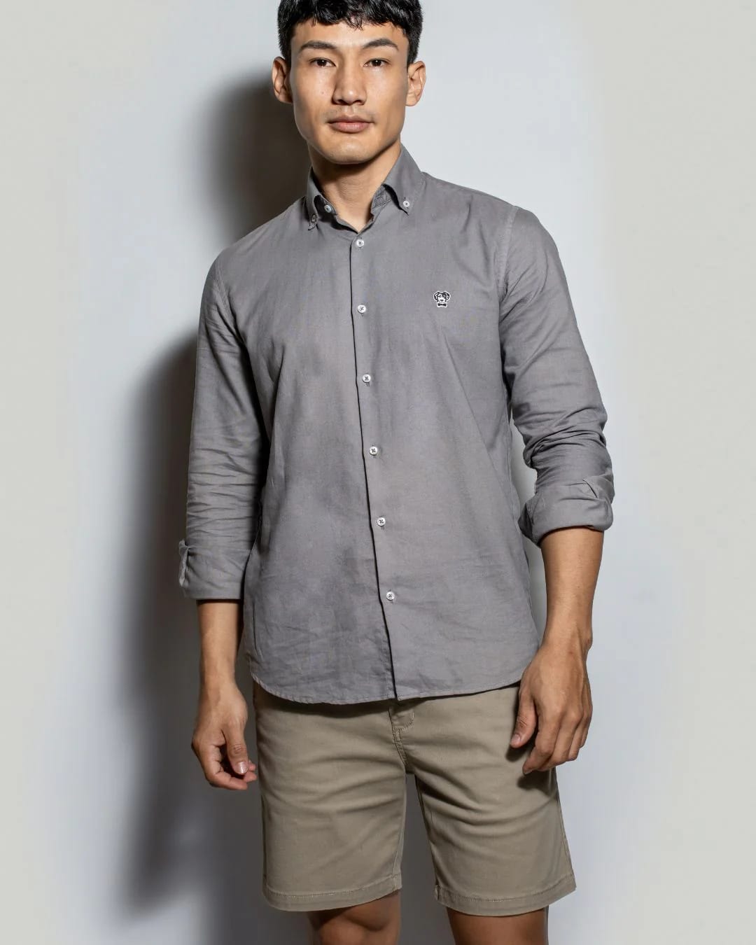 Camisa Antimanchas Popelina Gris Oscuro - Talla Slim - imagen 3