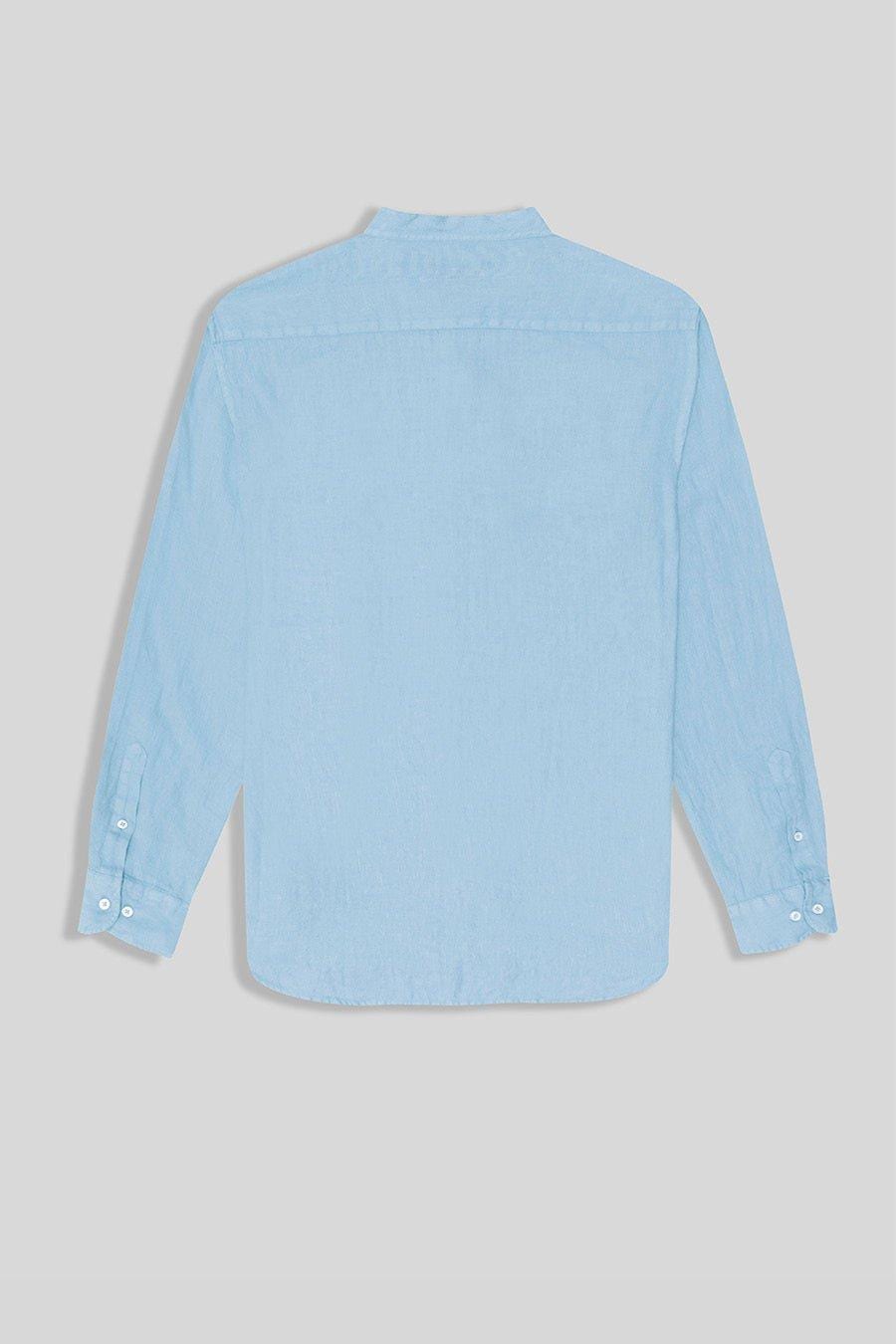 Men's linen shirt mao sky blue - imagen 4