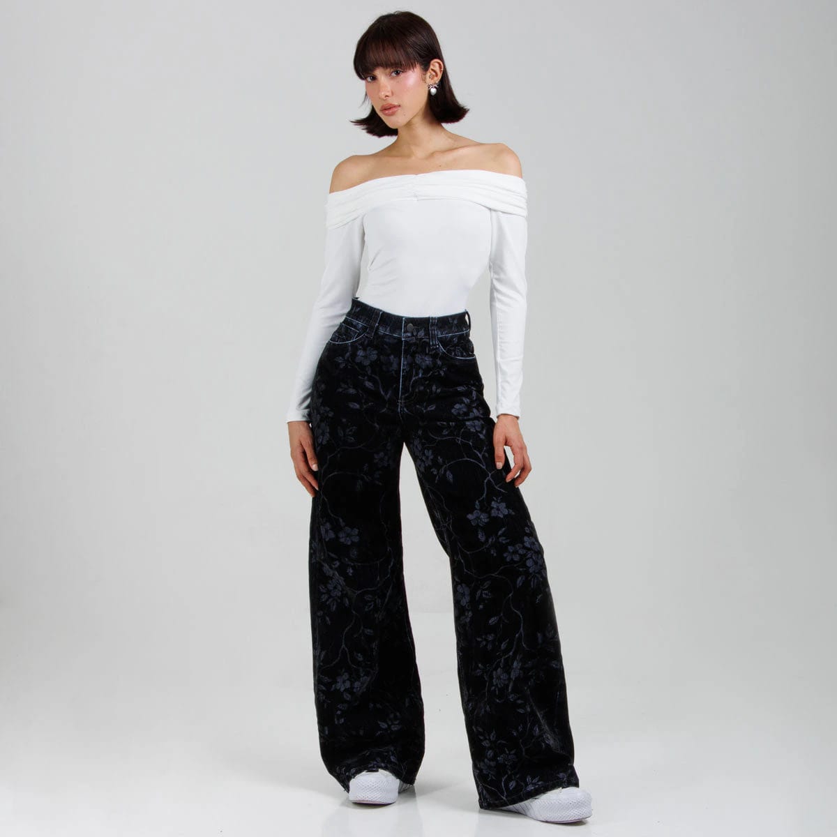 Pantalón Wide Leg Ax-3106 Negro Licrado - imagen 1