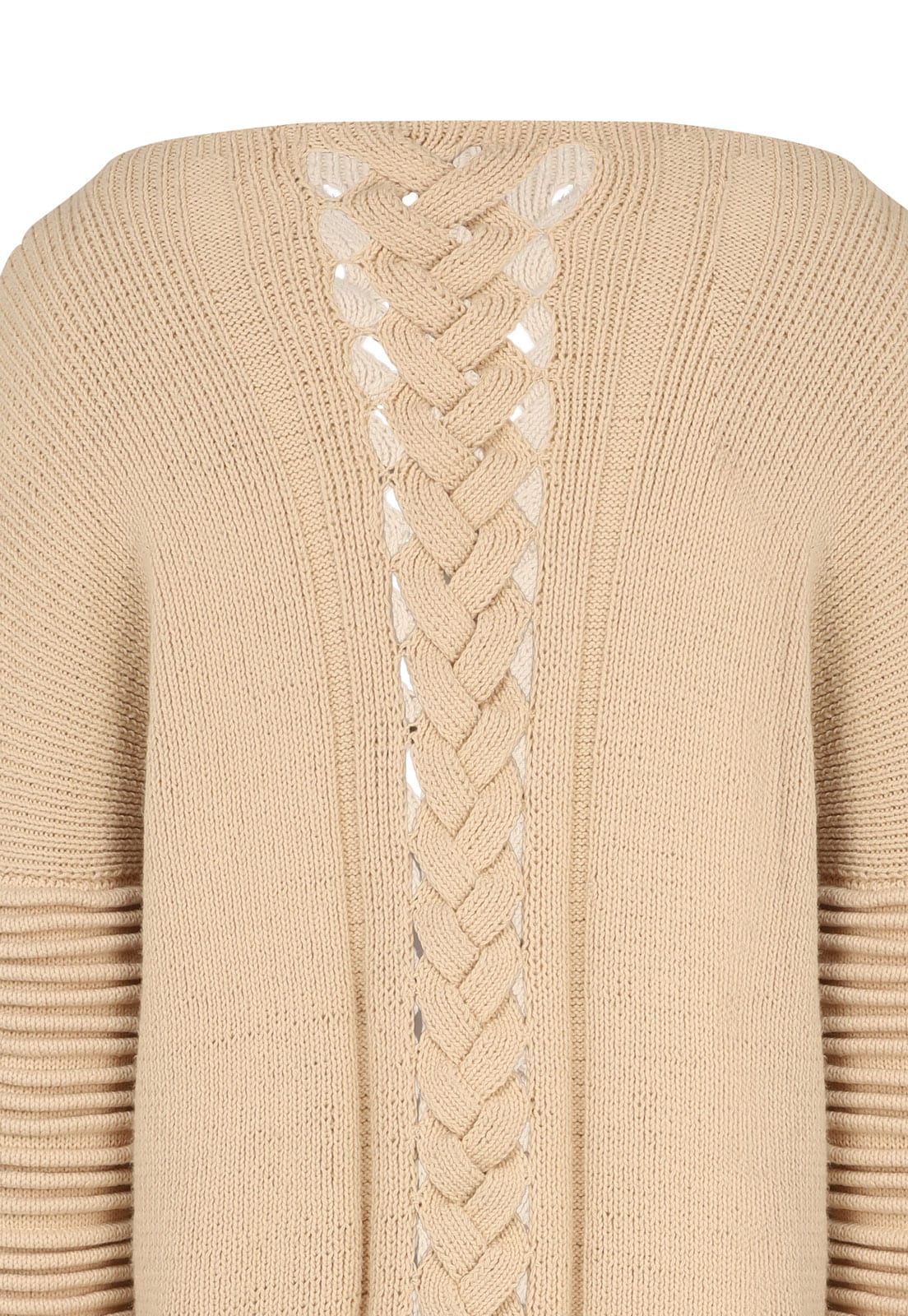 FLAT BRAIDED KNITTED SWEATER WITH ACCORDION SLEEVES - imagen 6