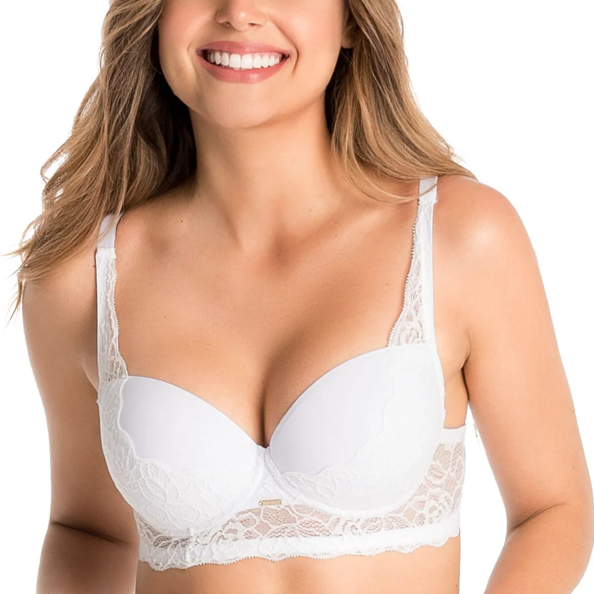BRASIER REALCE NATURAL CON ENCAJE EN COPA - imagen 3