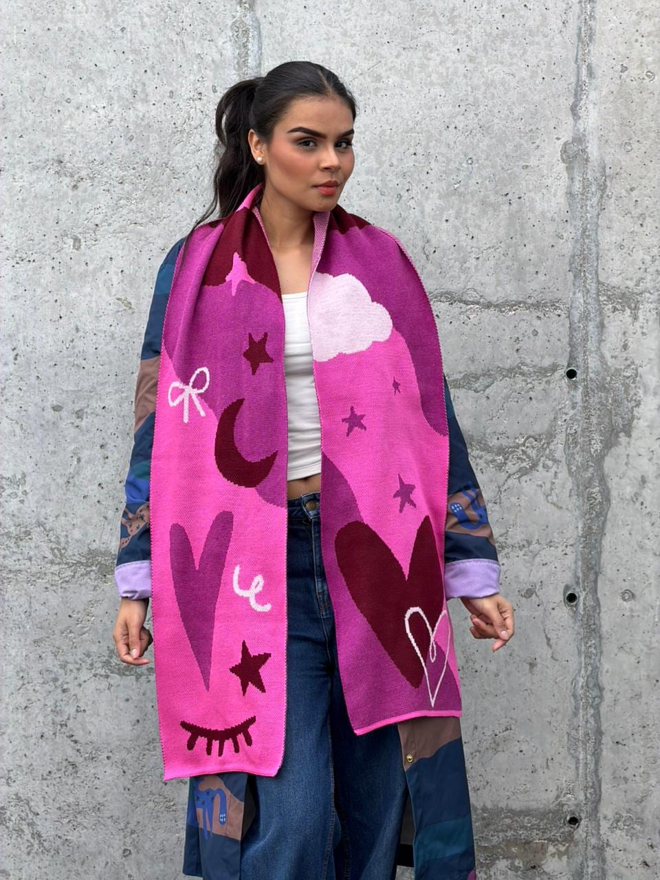 Bufanda Rosa Corazón - imagen 2