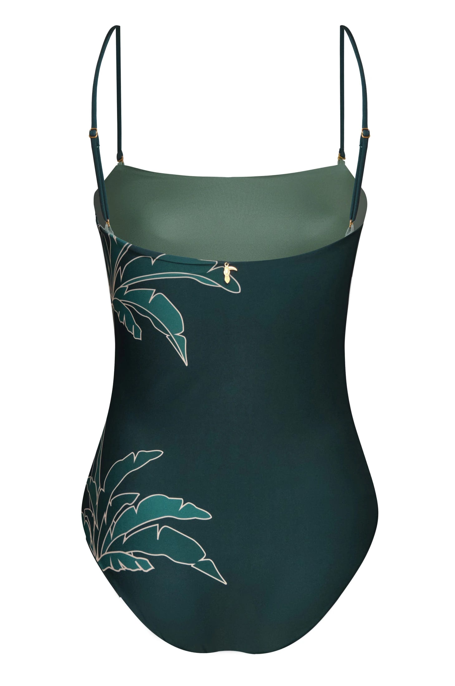 Esteros Hand Embroidered One Piece / Aquamarine Palms - Metallic Mint - imagen 2