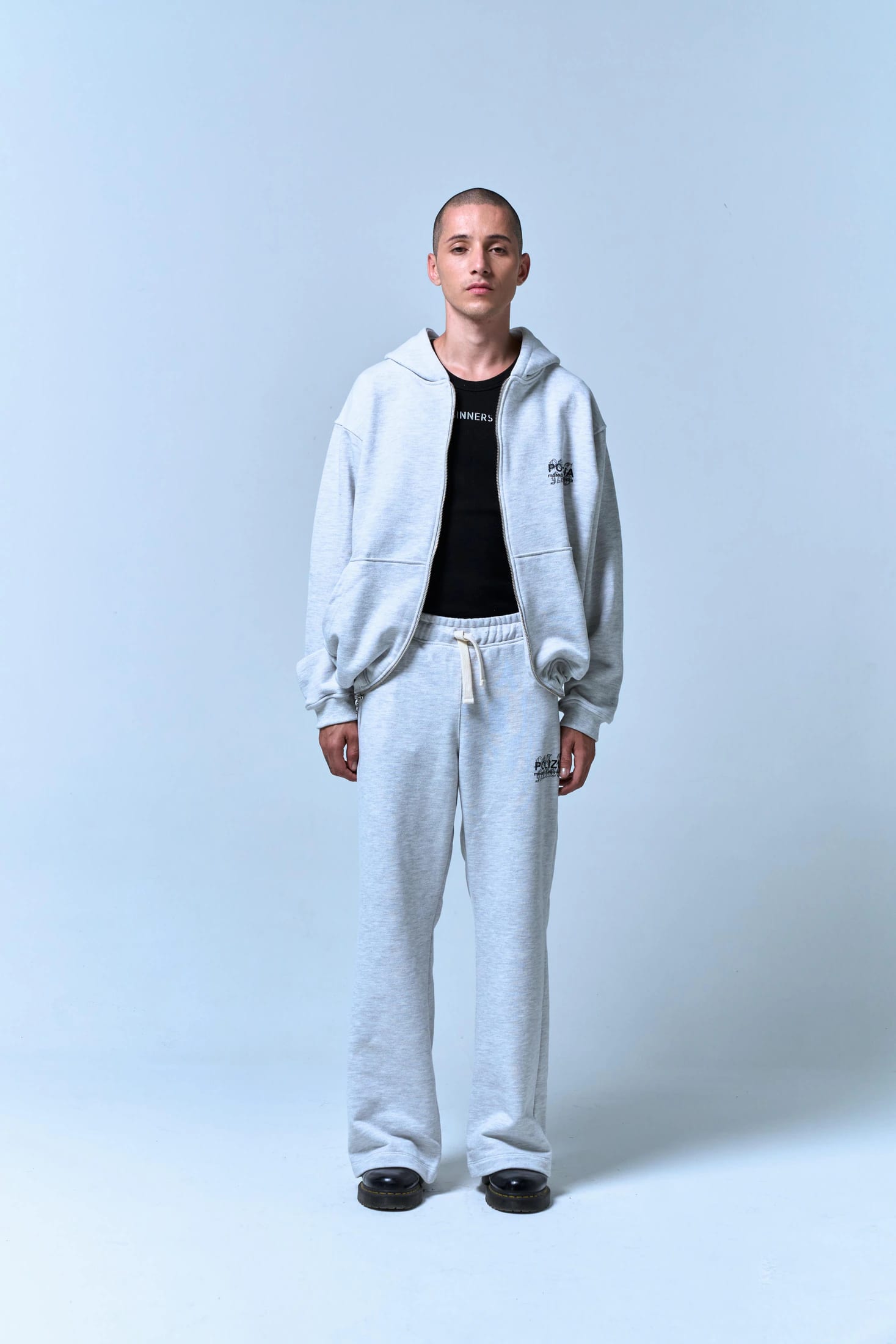 POLIZIA GRAY FLARED SWEATPANTS - imagen 2