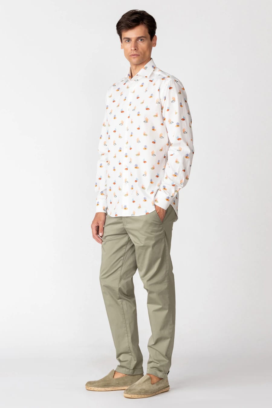Men's cotton shirt white vanicoro - imagen 2