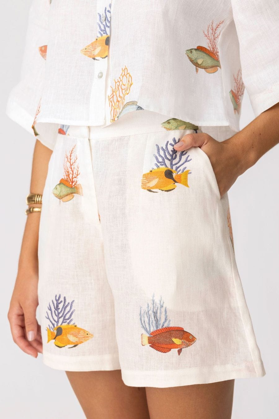 Women's linen short nemo - imagen 5