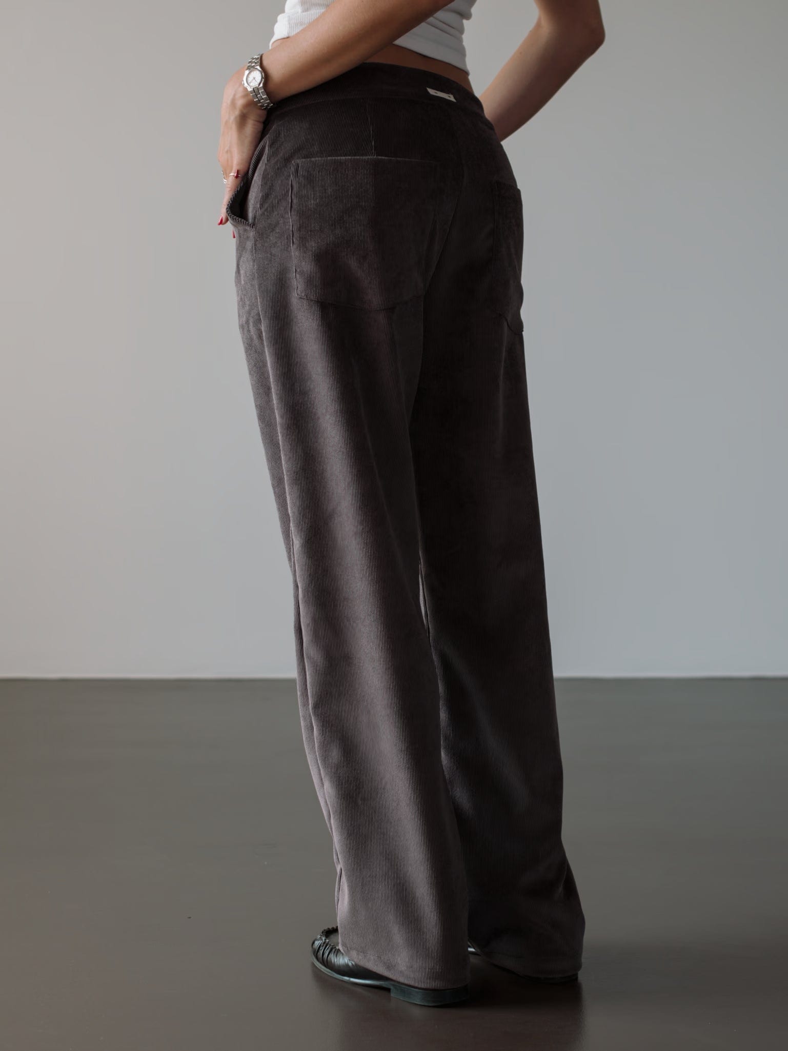 CORD STRAIGHT TROUSER - DEEP BROWN - imagen 6