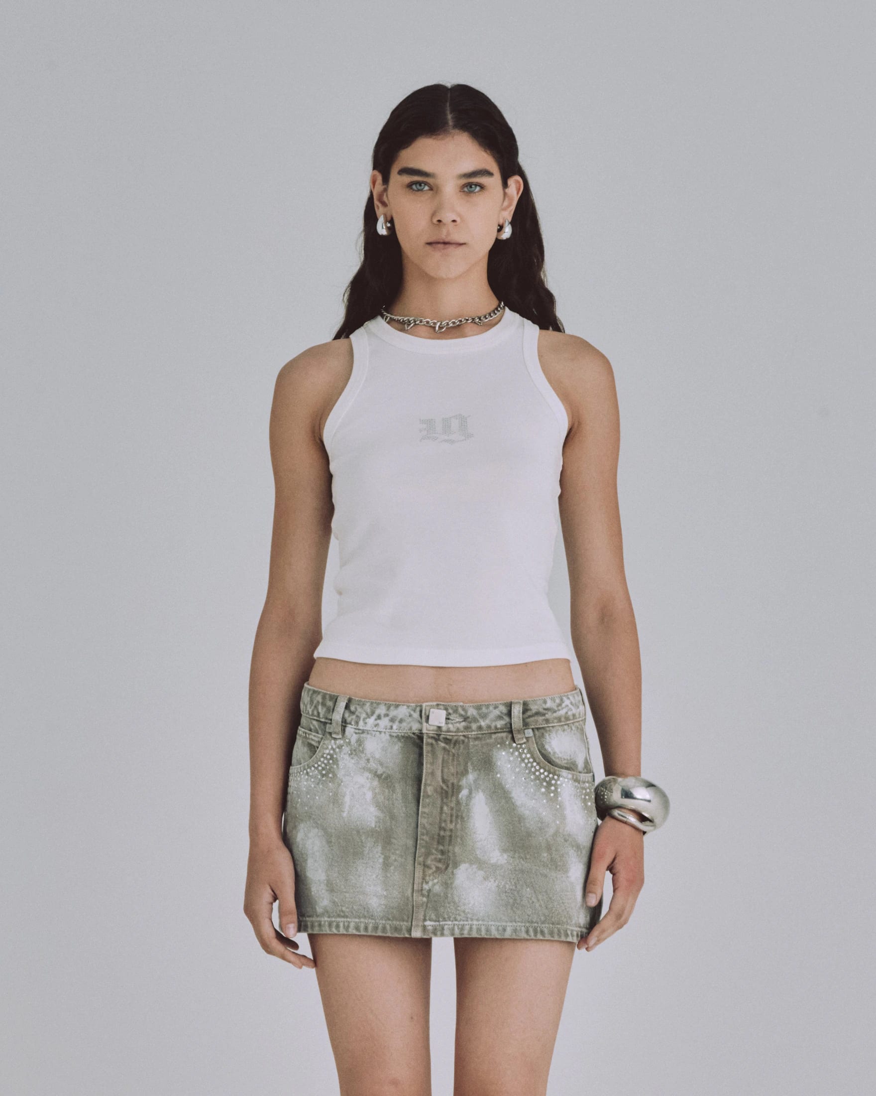 94' Gothic U Halter Tank Top White - imagen 2