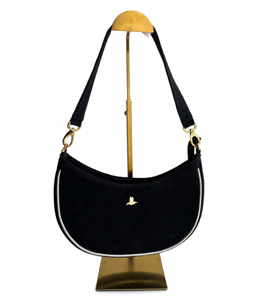 Bolso Hobo Negro Eclipse en Cuero Ante - imagen 1