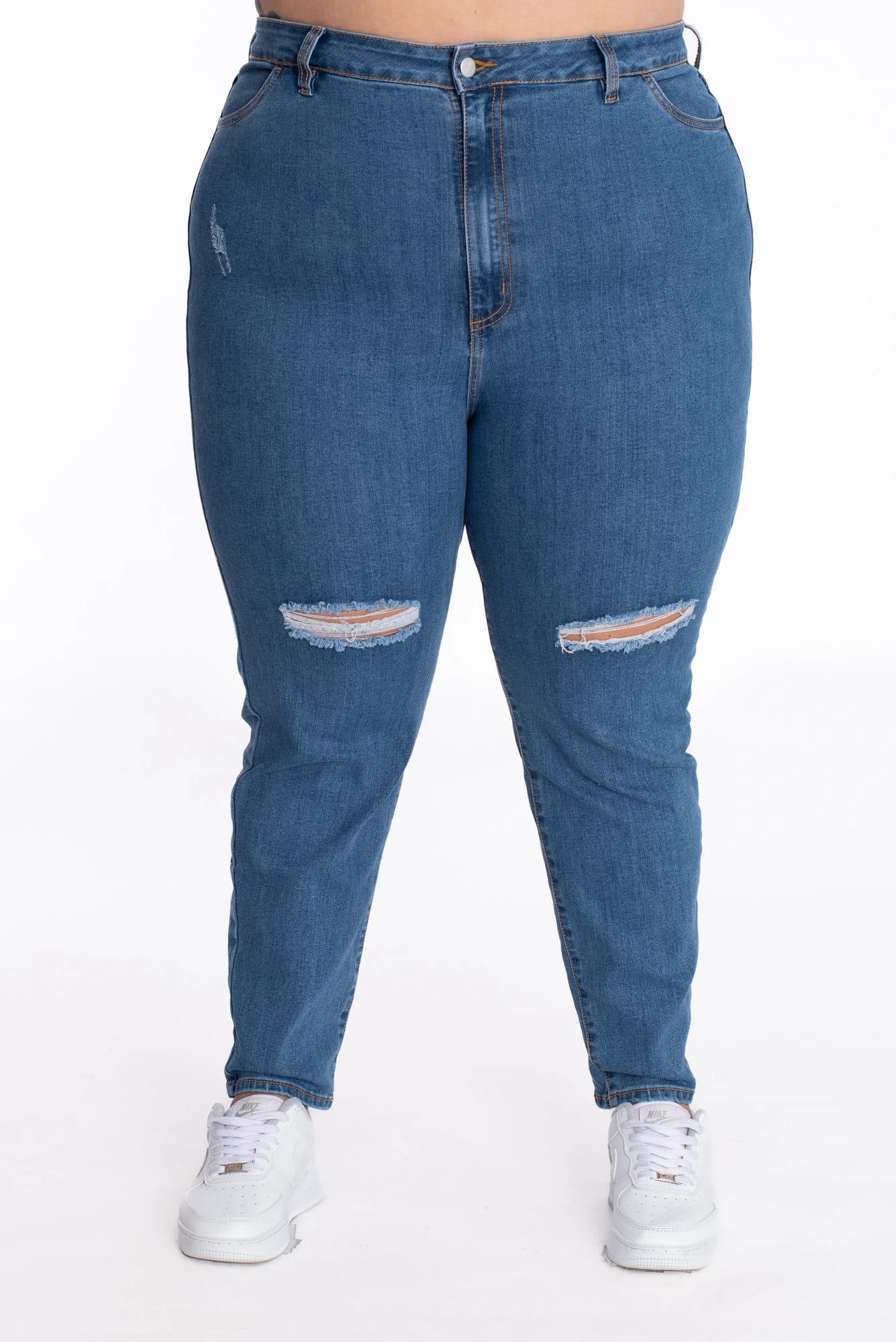 Jean Skinny Azul Medio Roto 407 - imagen 3