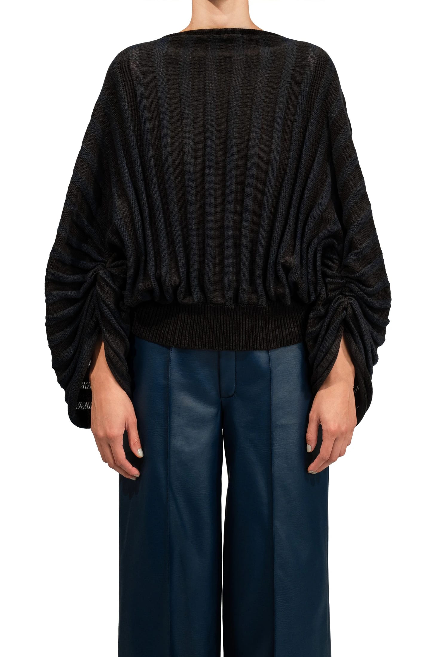 TWO TONE KNITTED RIBBED SWEATER - imagen 5