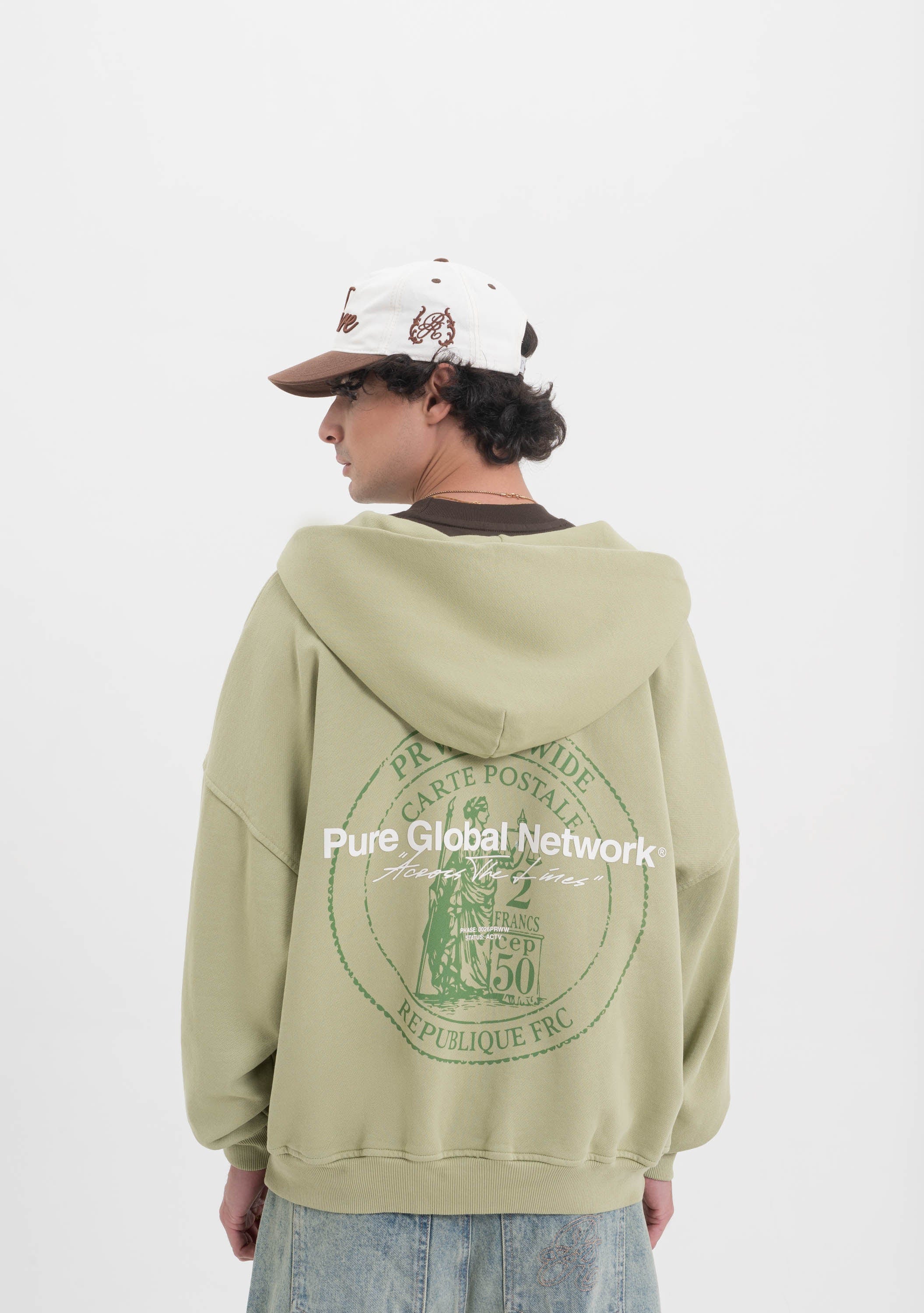 Across The Lines Green Zip Hoodie - imagen 3