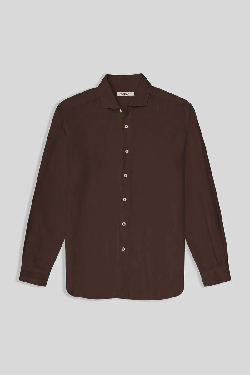 Men's linen shirt deeptaupe - imagen 1