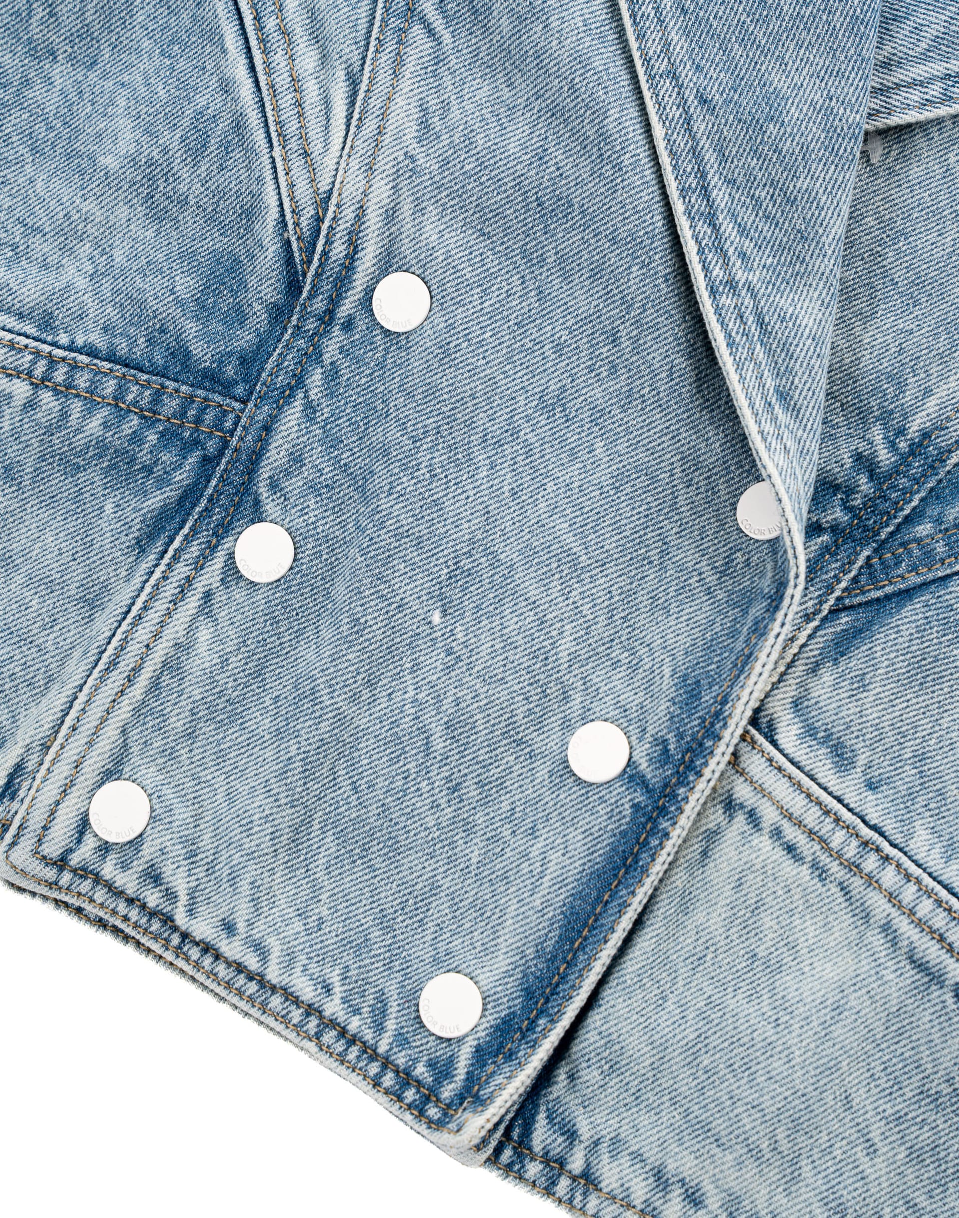 Chaqueta Biker Denim Tiro Regular Indigo - imagen 10