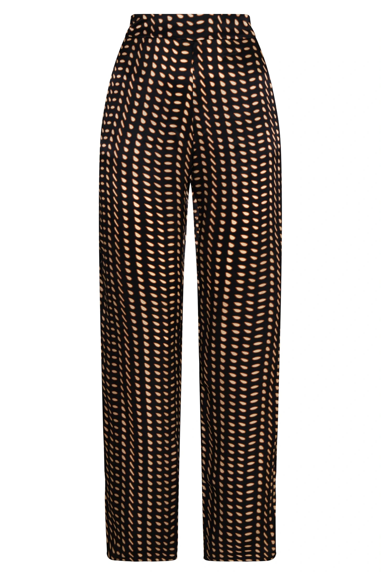 Santo Tomás Satin Silk Pants / Black & Ivory Seeds - imagen 1