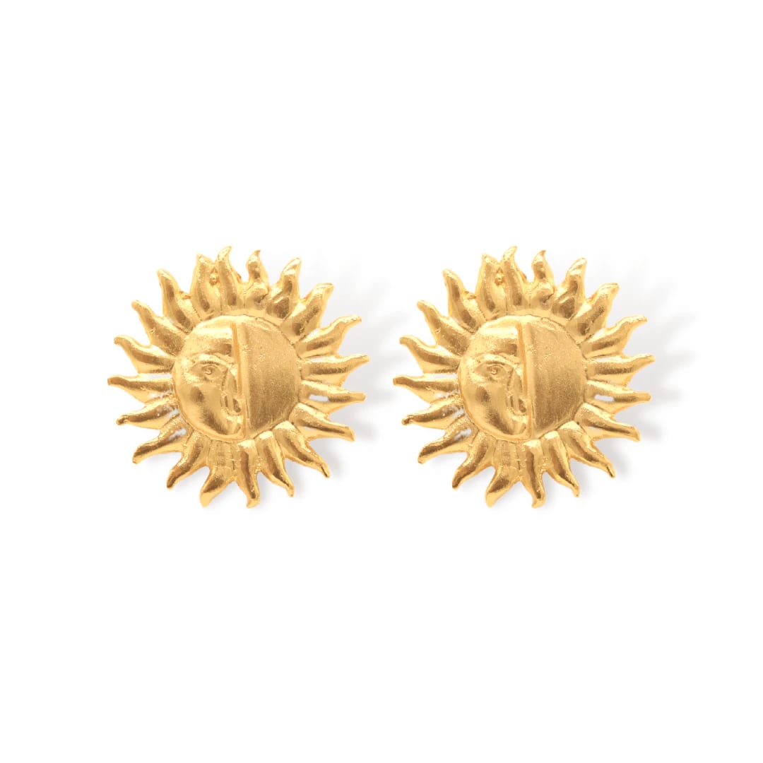 Aretes de sol media cara plana grande - imagen 1