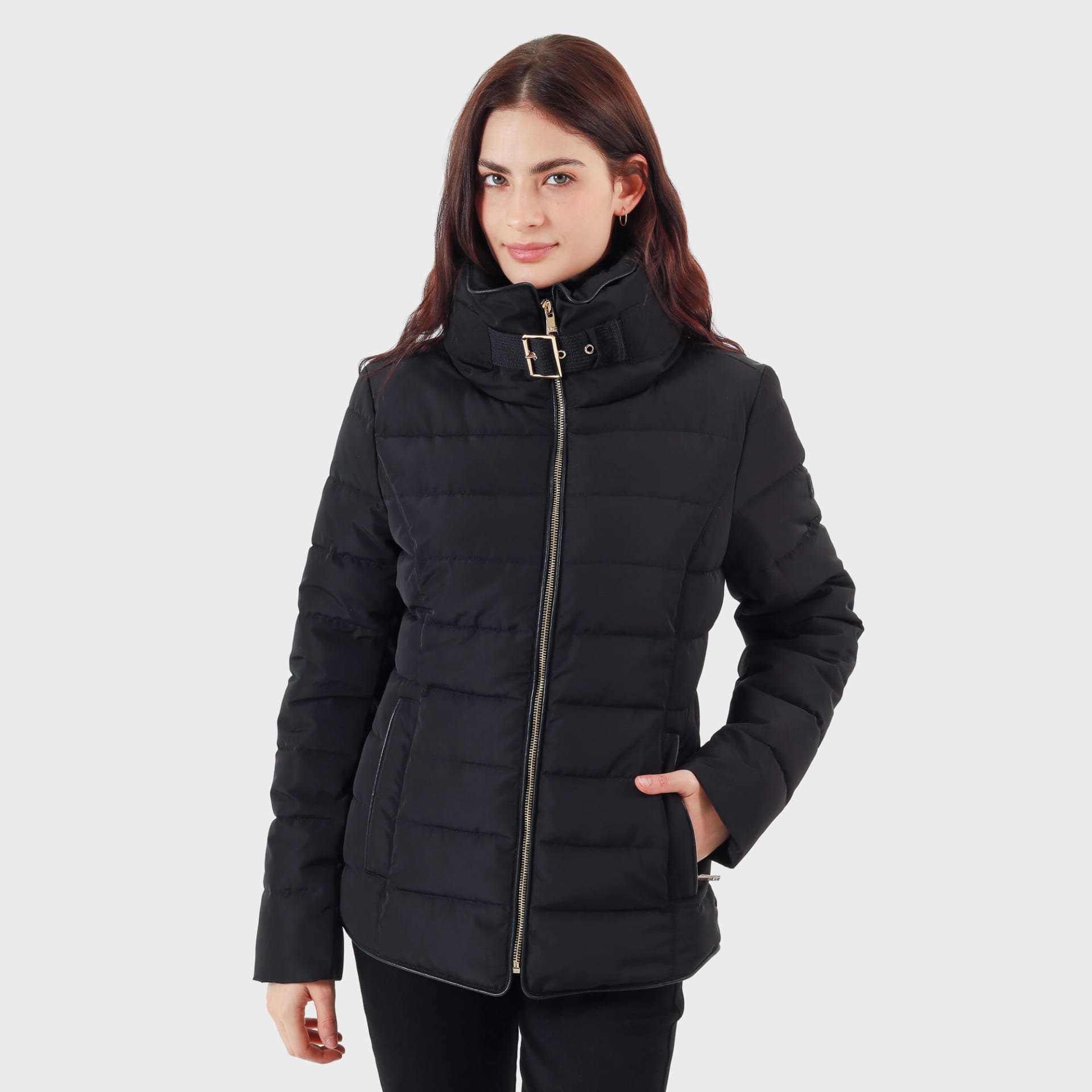 Chaqueta acolchada cuello alto con capucha interna - imagen 20