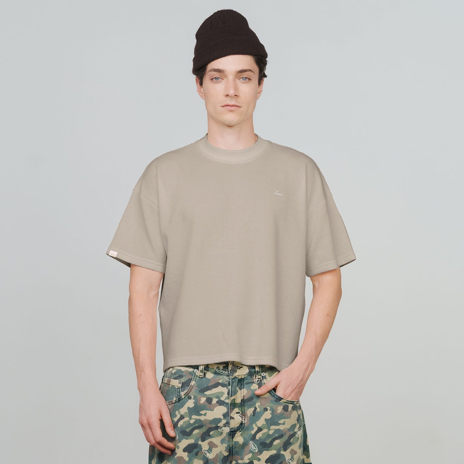 Textured Boxy Tee - Sand - imagen 3