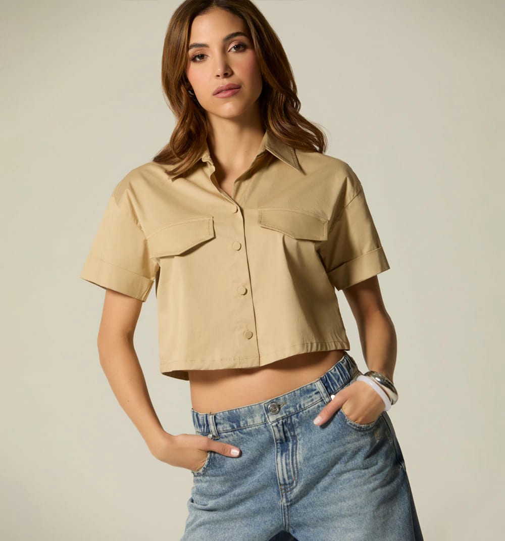 Blusa manga corta boxy - imagen 8