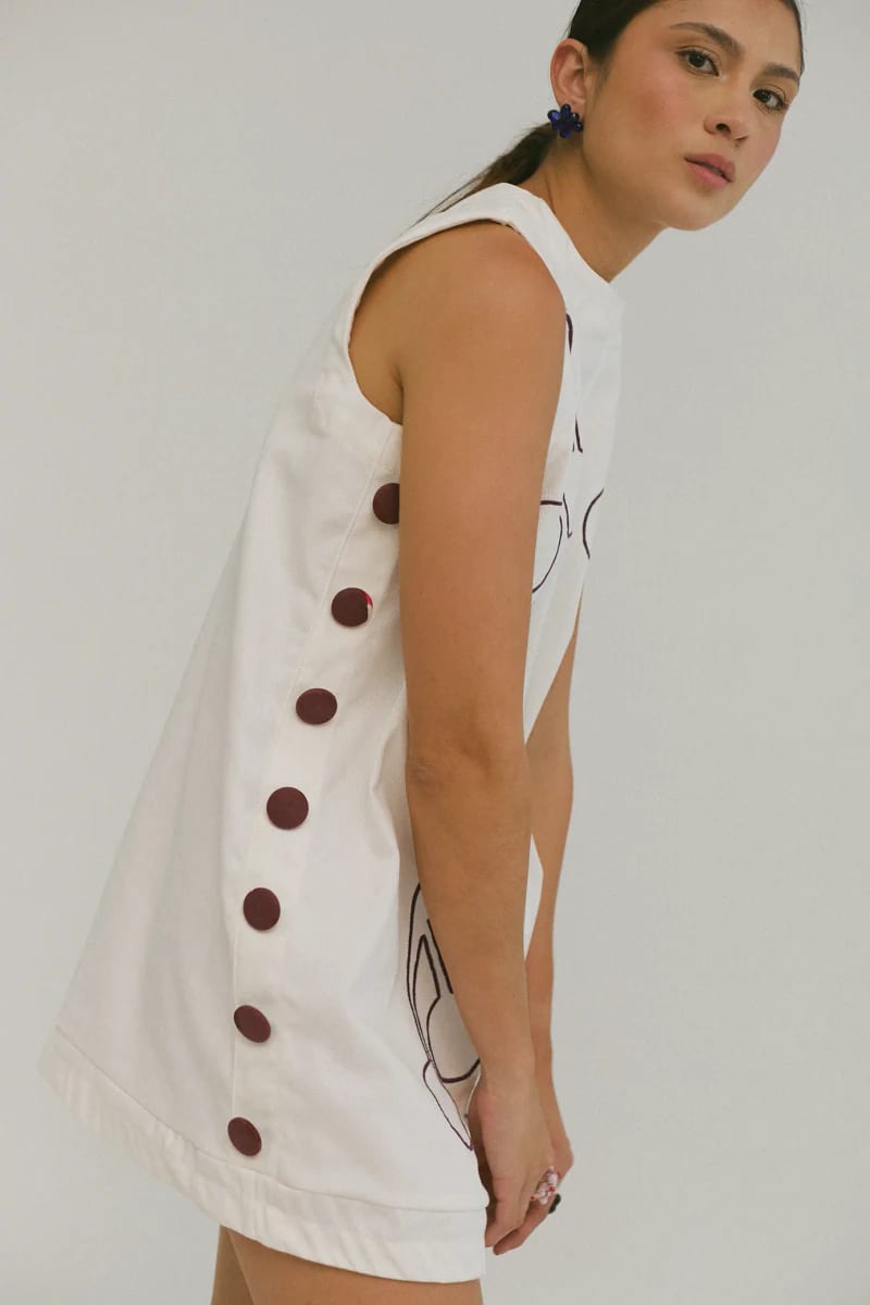 Vestido Anfitriona Cherries Crudo - imagen 5