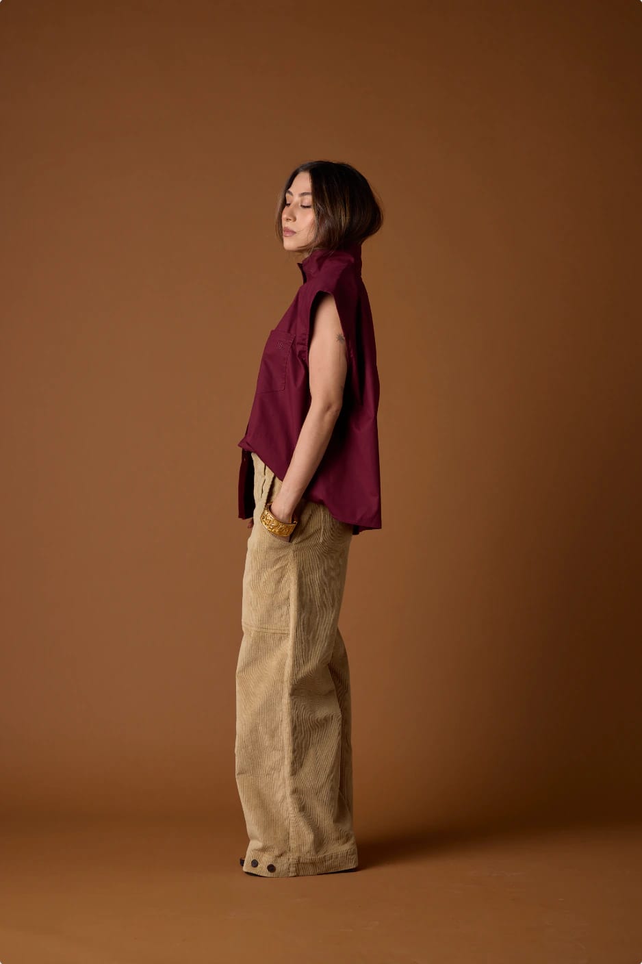 Tinto Funnel-Neck Shirt | Vino - imagen 3